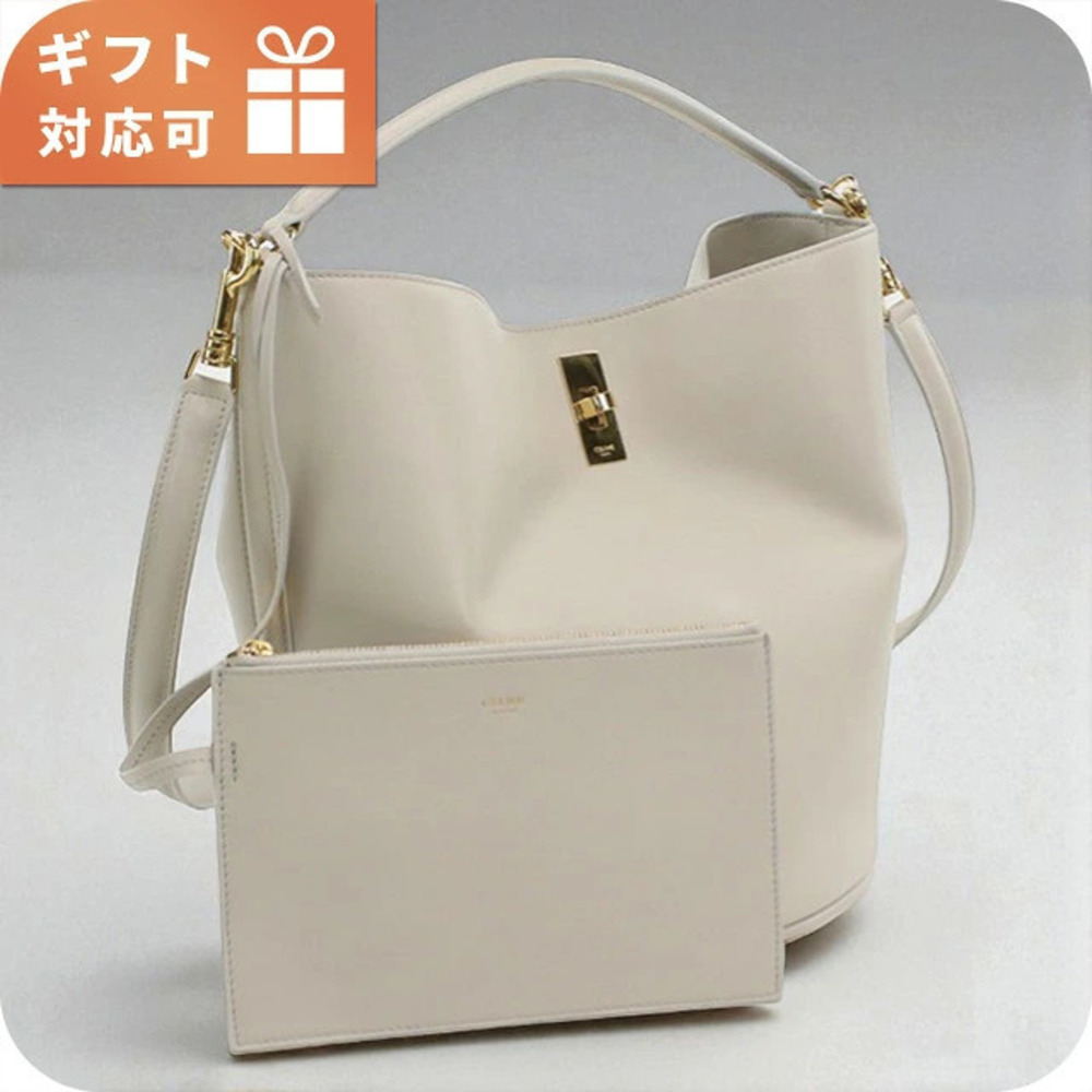 Celine Smooth Calfskin Bucket Bag Tote Bag Shoulder White